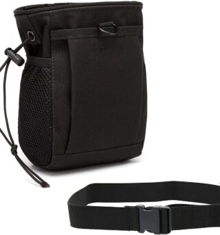 Rock Climbing Chalk Bag, goldhik Bouldering Chalk Bags with Quick-Clip Belt and 3 Pockets, Great Equipment for Rock Climbing, Gym Training, Gymnastics, Weightlifting